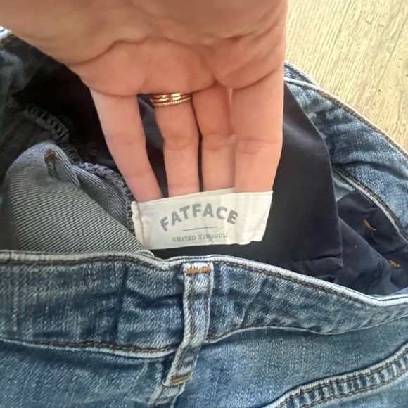 FAT FACE High Rise Midi Jean Medium Stonewash Denim Mini Skirt sz 8 UK Brand - Picture 3 of 6